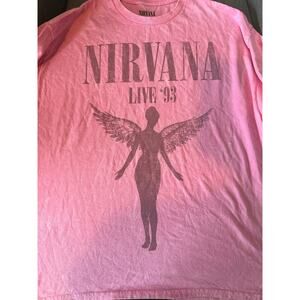 Nirvana In Utero Live 93 Pink T-Shirt 1X